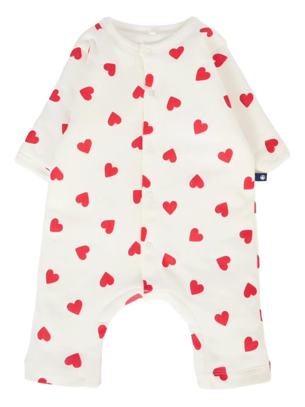 

Хлопковый комбинезон с принтом в виде сердца Petit Bateau, нейтральный