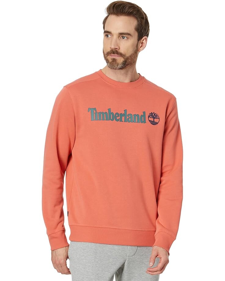 

Толстовка Timberland Linear Logo Crew Neck, цвет Burnt Sienna App