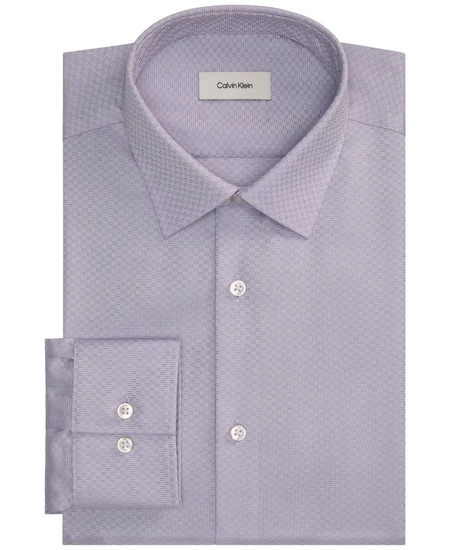 Рубашка классическая с воротником-стойкой, Slim Fit Calvin Klein, Lilac