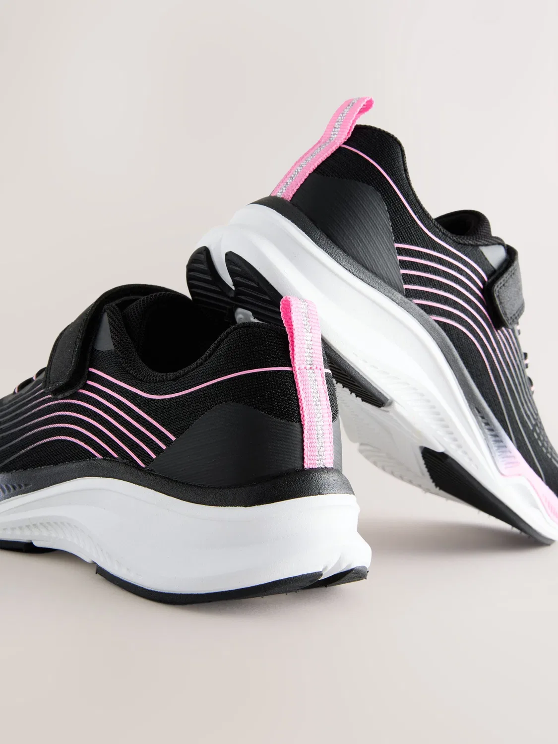 Кроссовки на эластичных шнурках Next, Black/Pink — фото 3