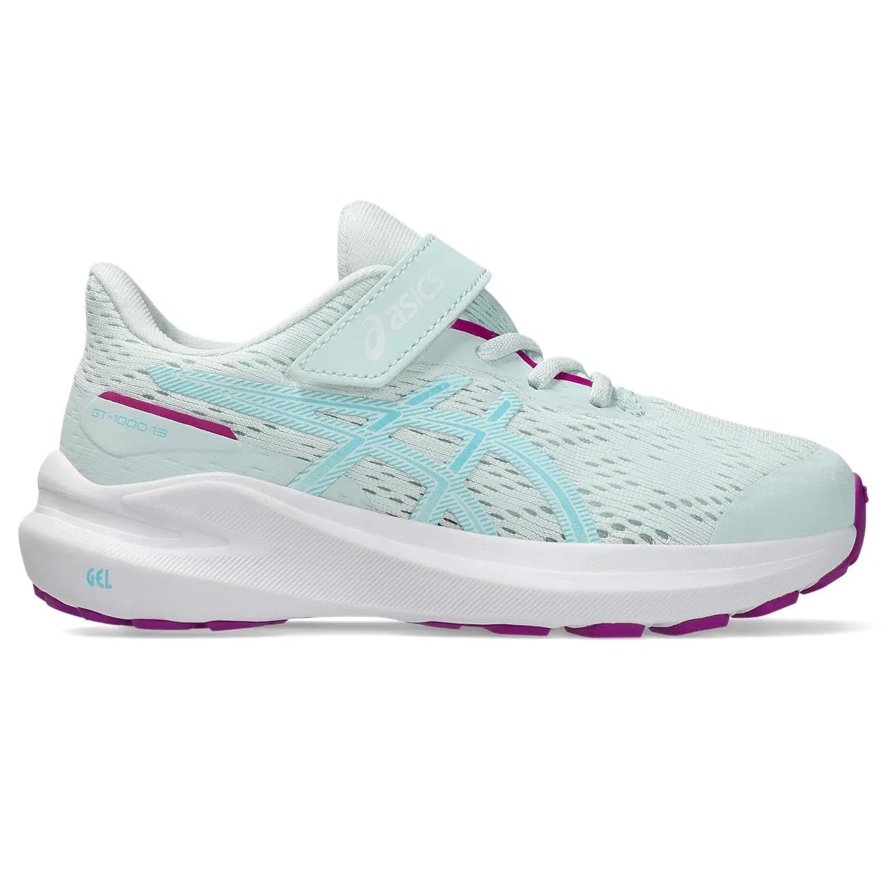 Детские кроссовки для мальчиков с гелевой подушкой Gt-1000 13 Ps ASICS, Bright Cyan Relaxing Sea — фото 3