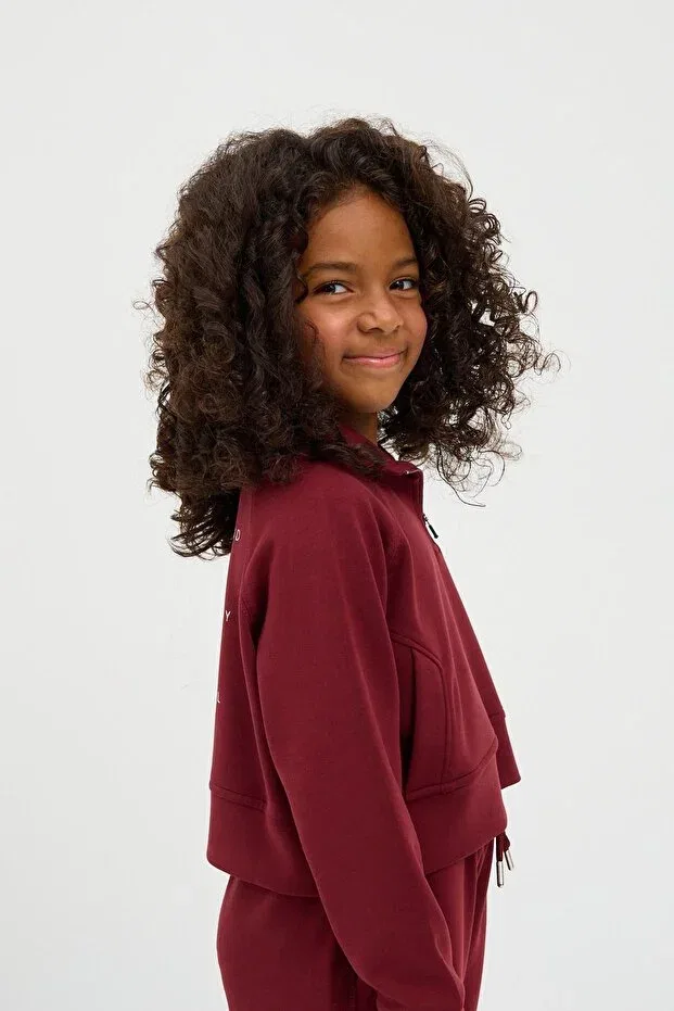 Детские свитшот для девочек с длинным рукавом Claret red girl's fluffy basic sweatshirt Katia&Bony, Burgundy — фото 3