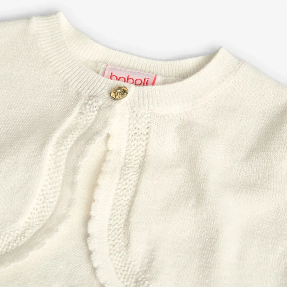 Детский комплект одежды Boboli Knitwear Bolero jacket Boboli, бежевый — фото 3