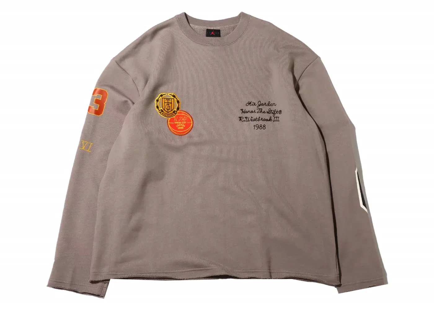 Мужской свитшот с длинным рукавом Nike Jordan Honor The Gift Sweatshirt, Moon Fossil