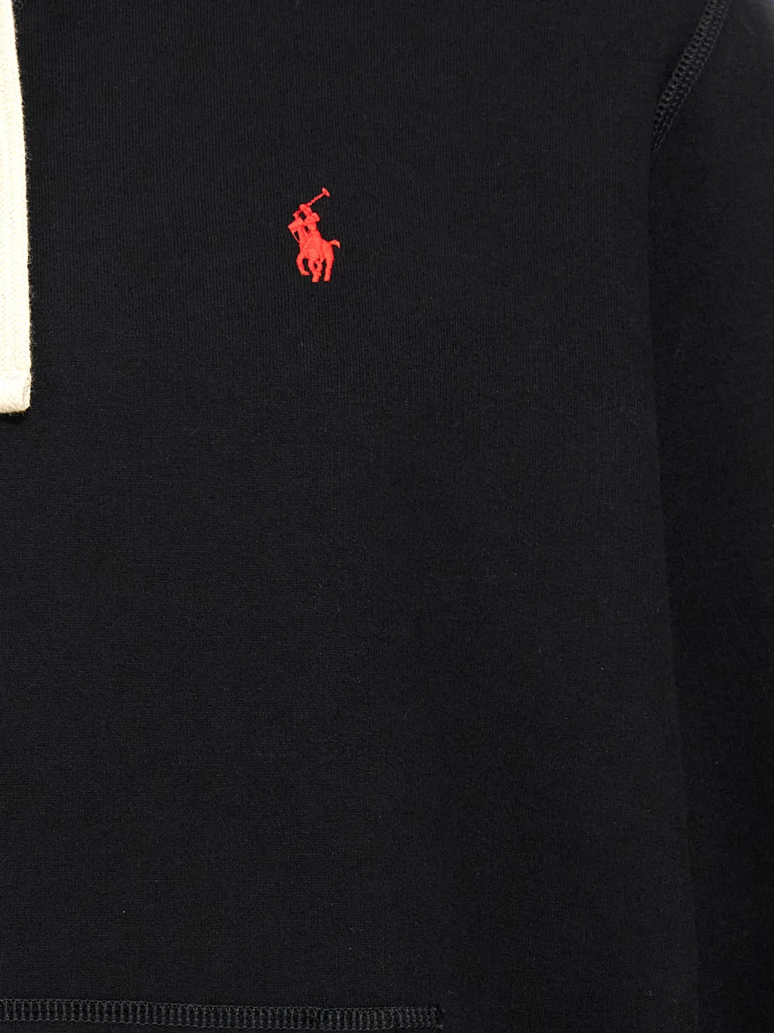 Мужское худи с вышитым логотипом Black Cotton Sweatshirt Polo Ralph Lauren, Black — фото 4