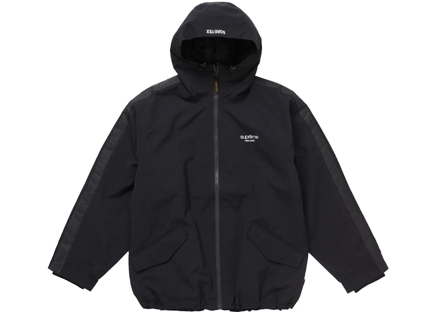 Мужская куртка с капюшоном и принтом Supreme GORE-TEX Stripe Hooded Jacket, Black