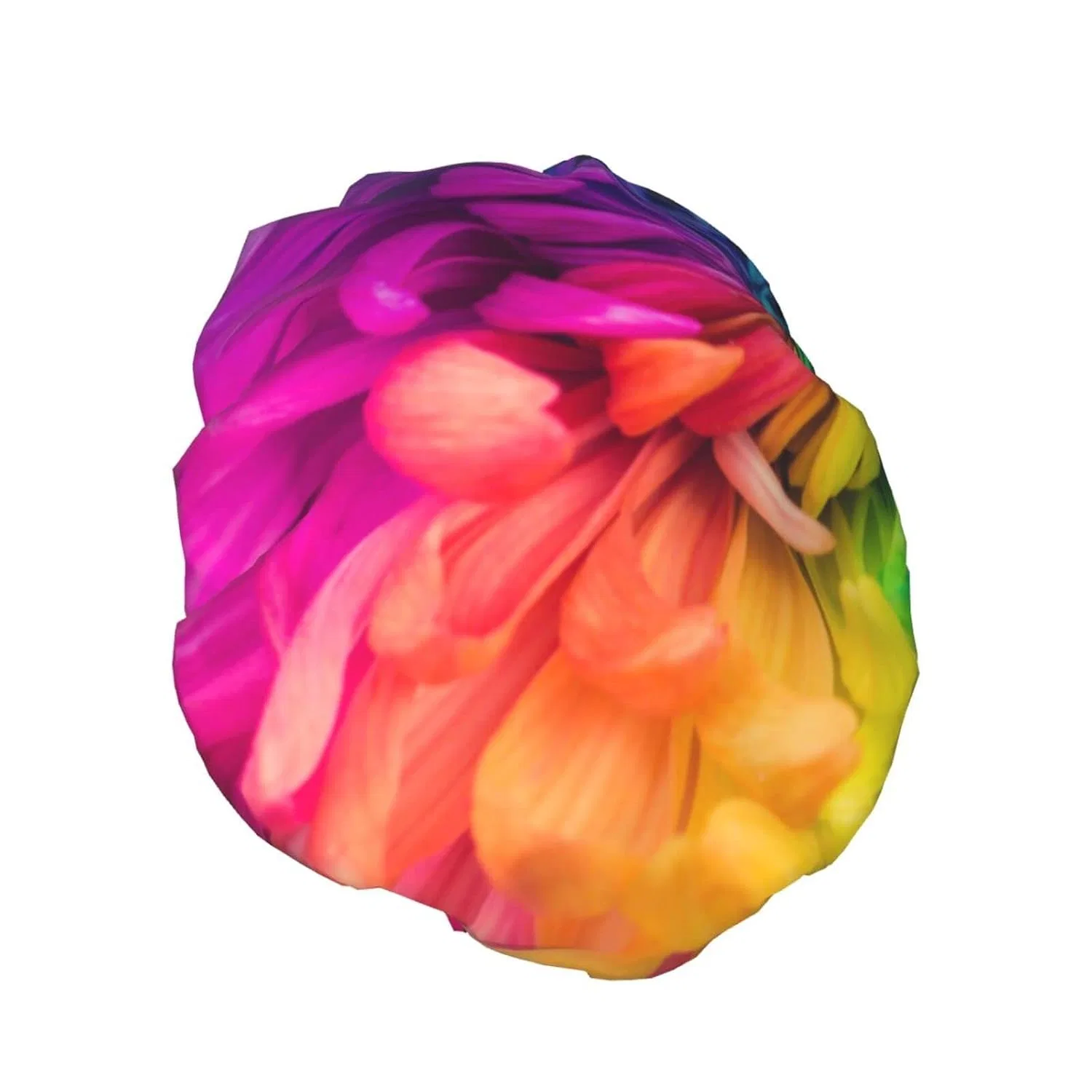 Шапочка для душа с принтом Rainbow Flowers Chrysanthemum, MORYEN, двойной слой, водонепроницаемая, многоразовая — фото 2