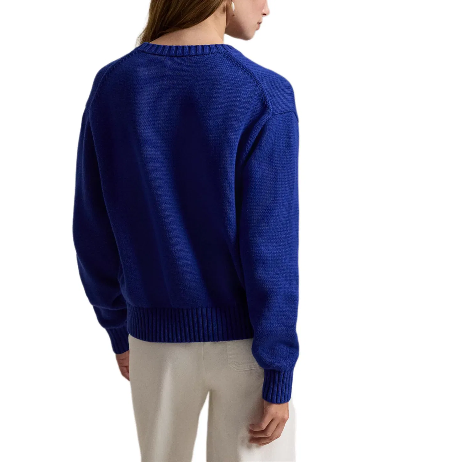 Женский свитер свободного кроя с принтом Polo Bear Knitwear Loose Fit Women's Polo Ralph Lauren, Blue — фото 4
