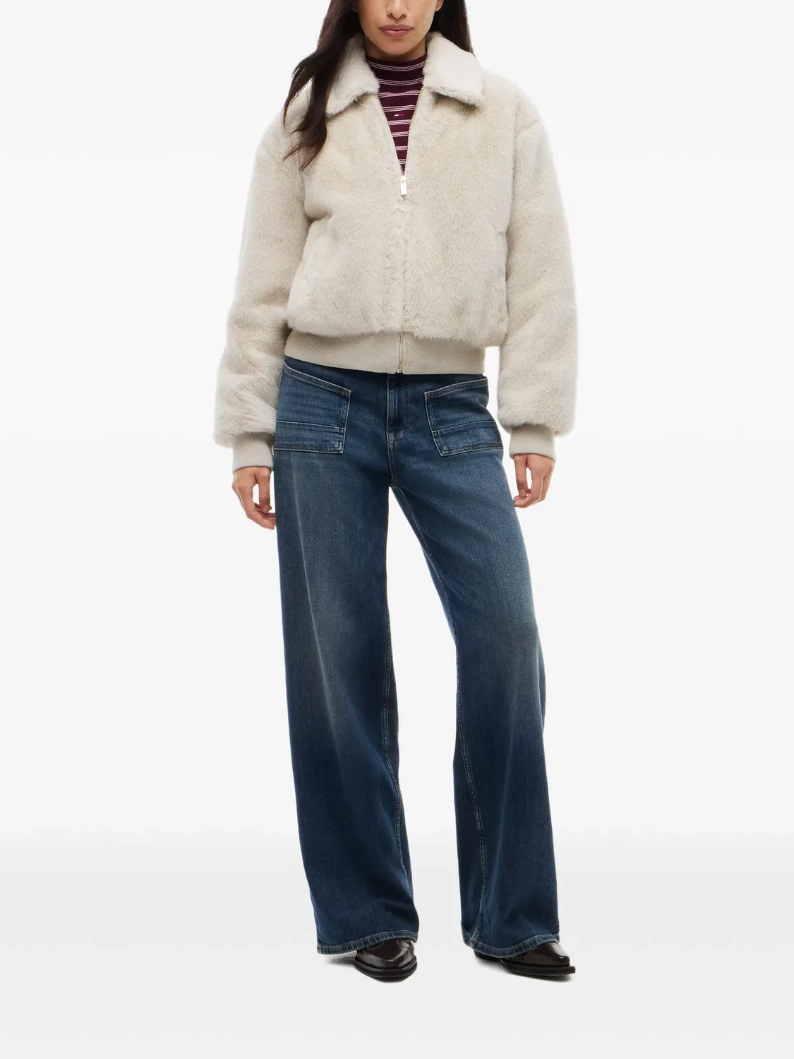 Tommy Hilfiger Куртка-бомбер из искусственного меха, нейтральные — фото 2