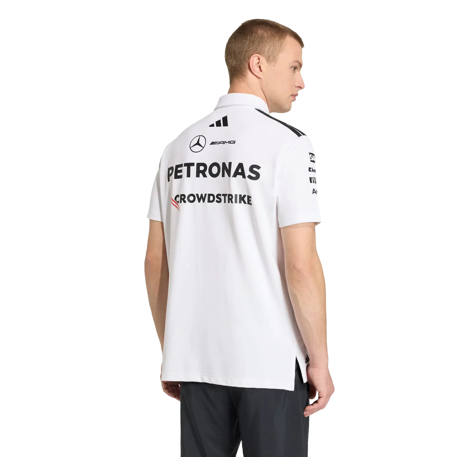 Мужское поло инженеров Mercedes-AMG Petronas Formula 1 Team Adidas, белый — фото 3