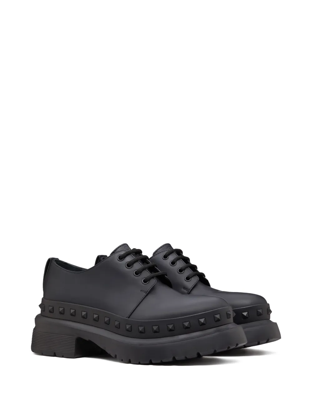 Туфли Rockstud на шнуровке VALENTINO GARAVANI, черный — фото 2