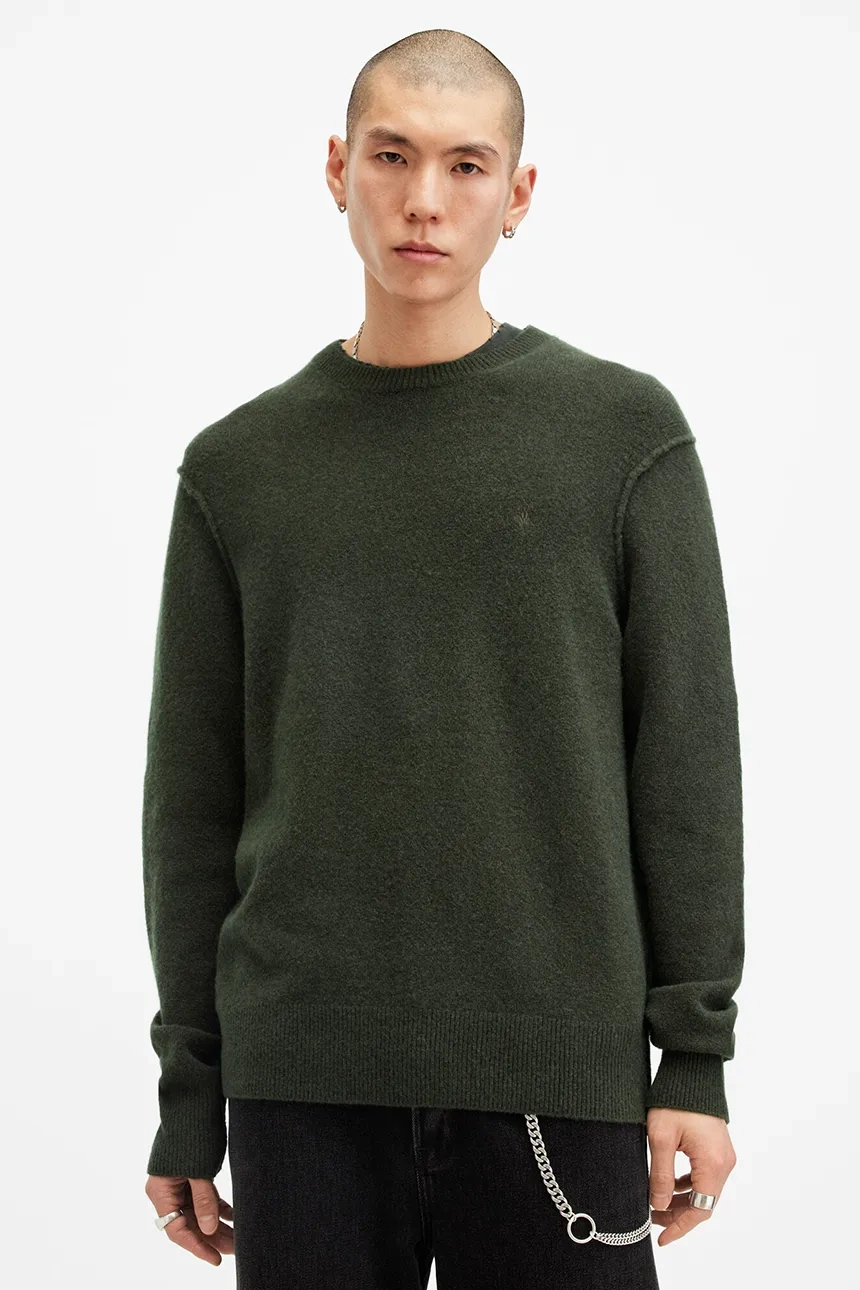 

STATTEN шерстяной свитер AllSaints, зеленый