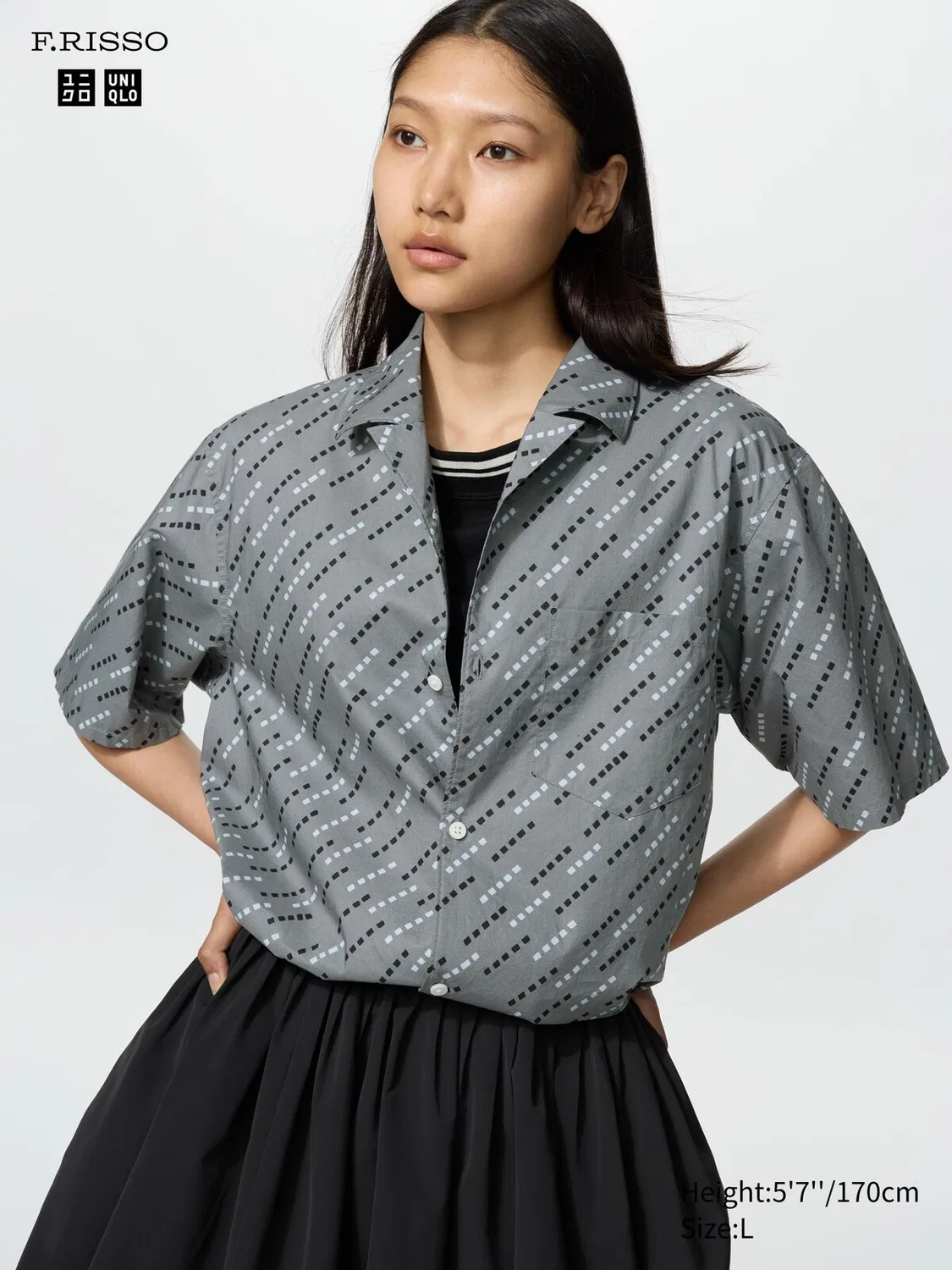 Рубашка Uniqlo, с принтом, короткий рукав, желтый — фото 3