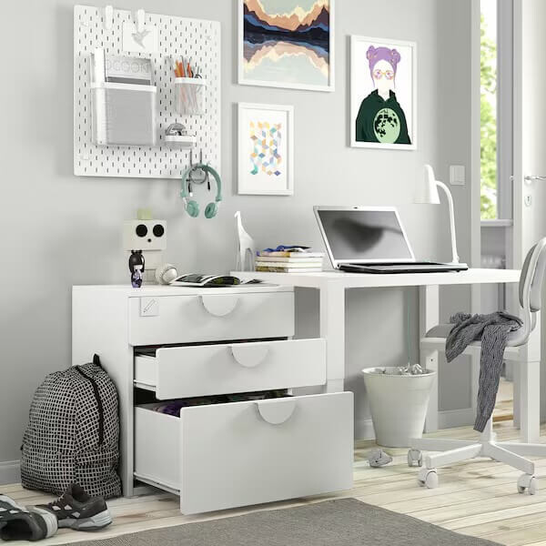 Комод с 3 ящиками Ikea Smastad/Platsa, 60х42х63 см, белый/белый — фото 4