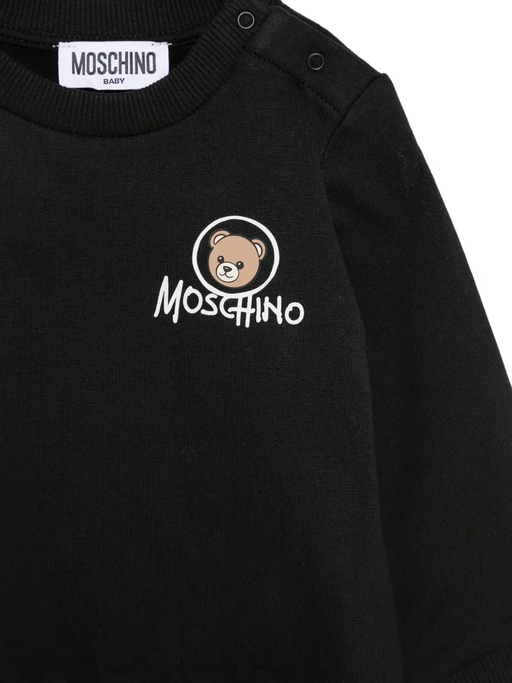 Свитшот с ребристой отделкой Moschino Kids, черный — фото 3