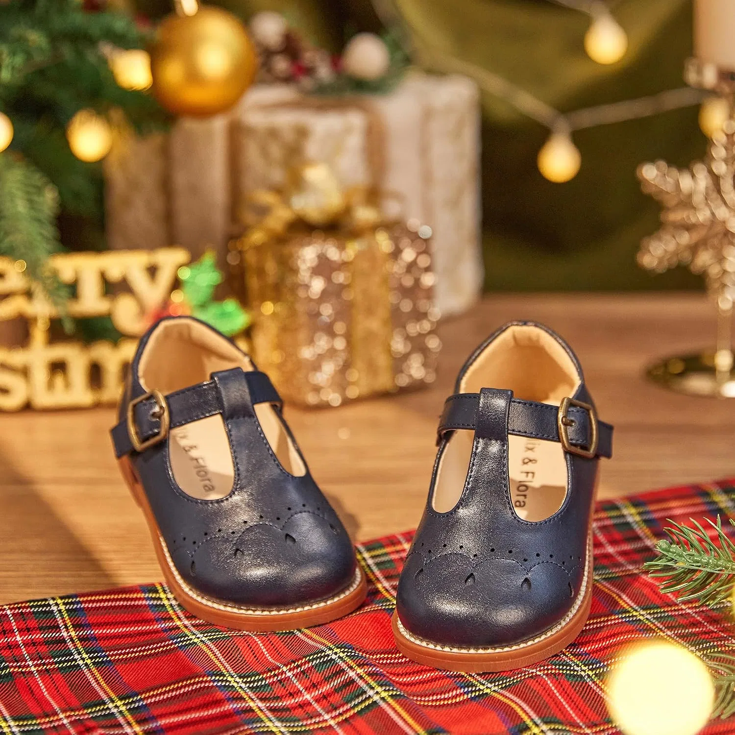 Детские туфли-оксфорды для девочек Mary Jane Felix & Flora, Navy Blue — фото 2