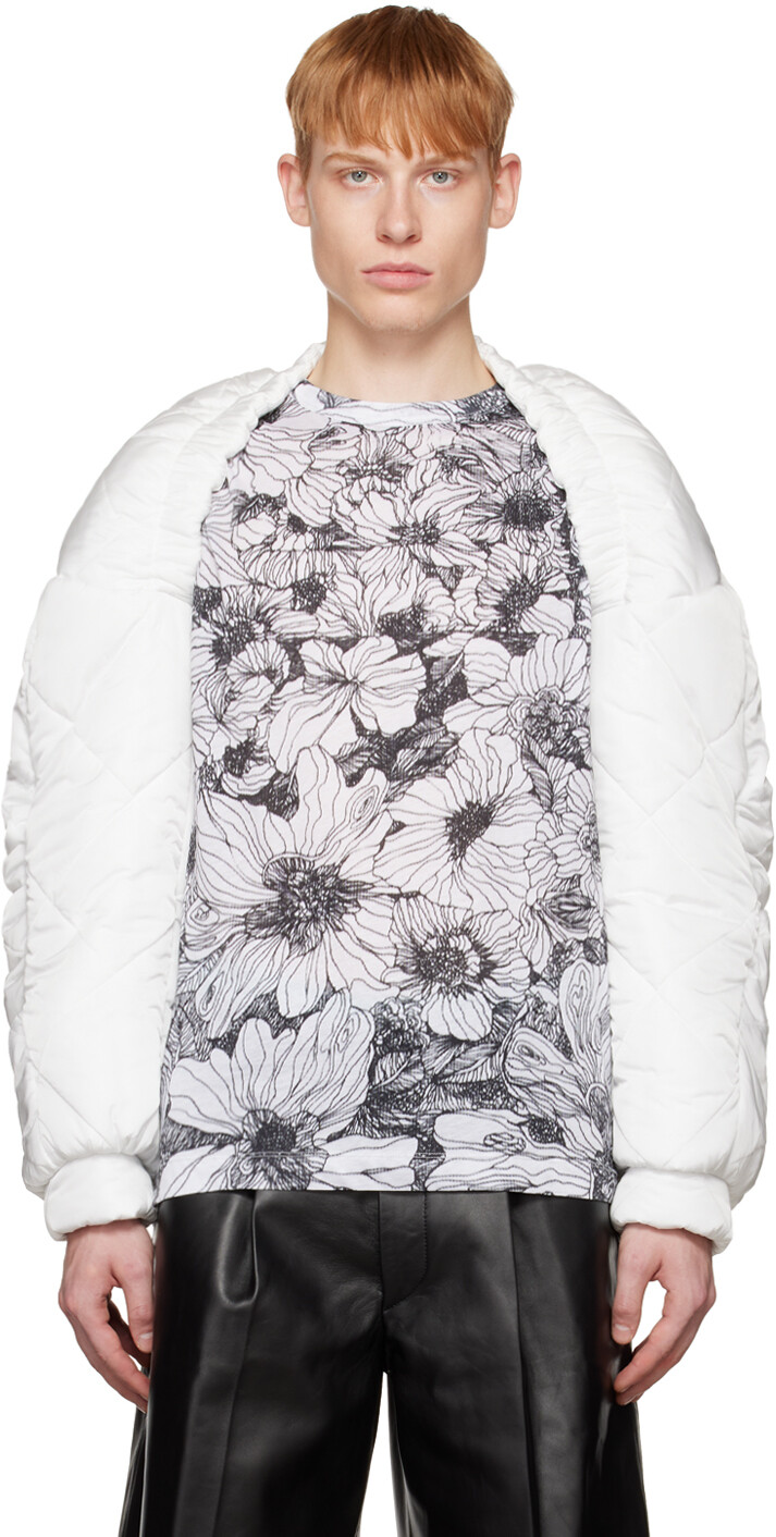 

Белый стеганый пуховик Dries Van Noten