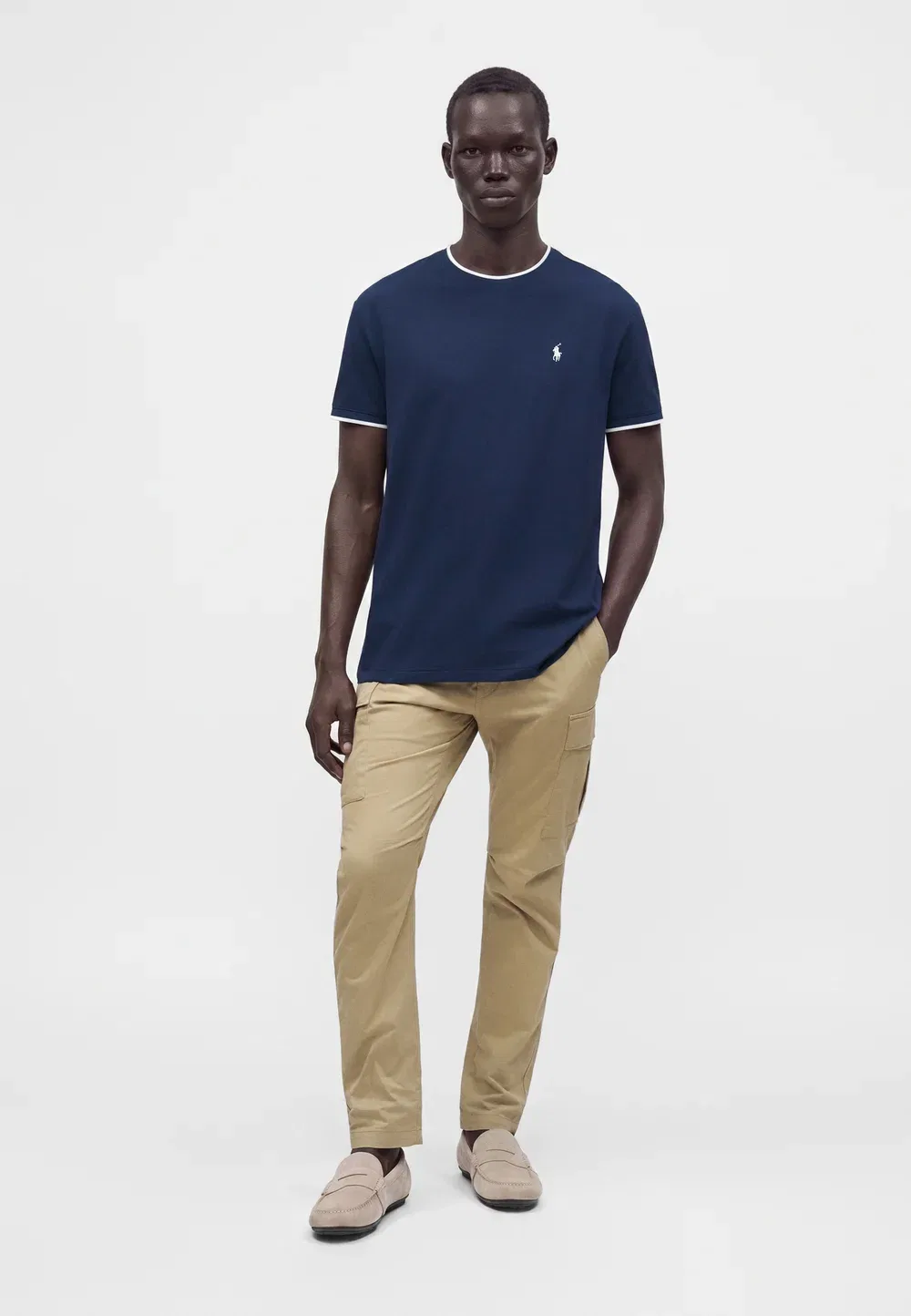 Вязаная - базовая футболка Polo Ralph Lauren, Newport Navy — фото 2