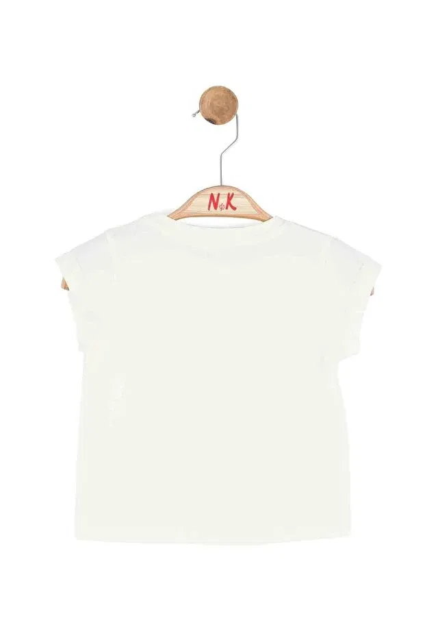 Детское платье-футболка для девочек с принтом Nk, Nude Color — фото 2