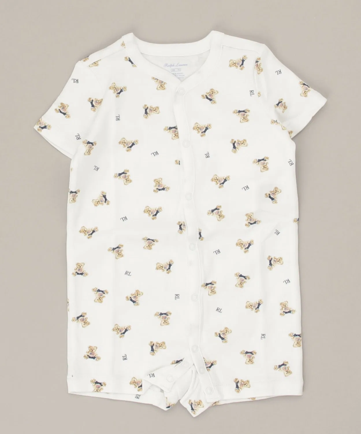 Детский хлопковый боди-комбинезон Polo Bear POLO RALPH LAUREN CHILDRENSWEAR, Белый — фото 3