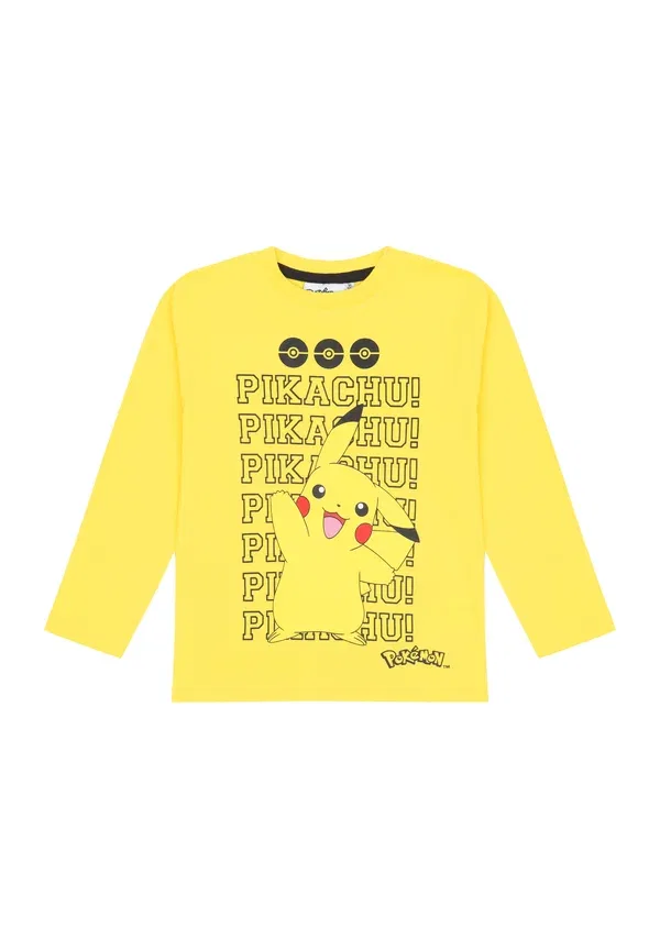 Комплект пижамы с принтом Poke Ball, модель Langarm pikachu set, Pokemon, желтый — фото 3