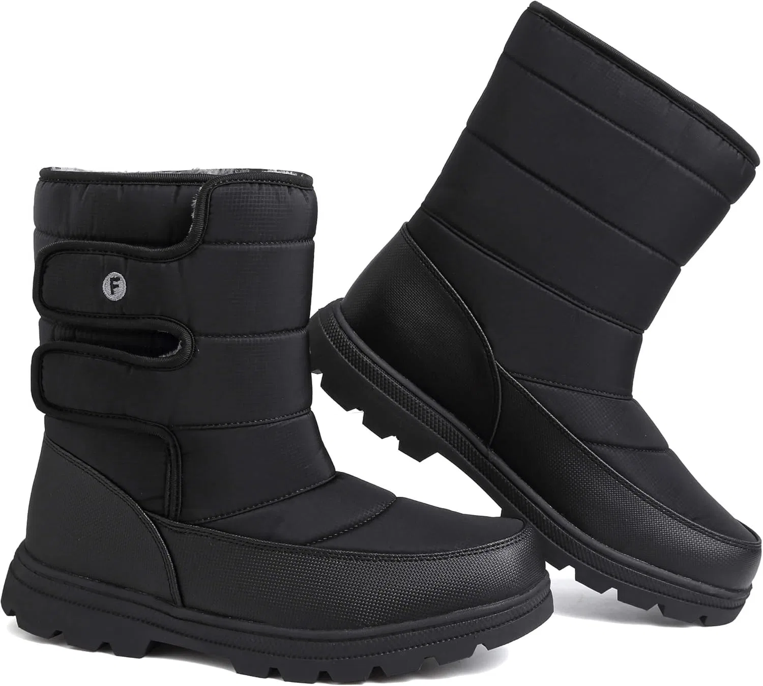 Ботинки todaysunny Schneestiefel für Herren, wasserdicht, mit Pelz gefüttert, warm, leicht, wadenhoch, lässig, Outdoor, kaltes Wetter, Unisex,, Black