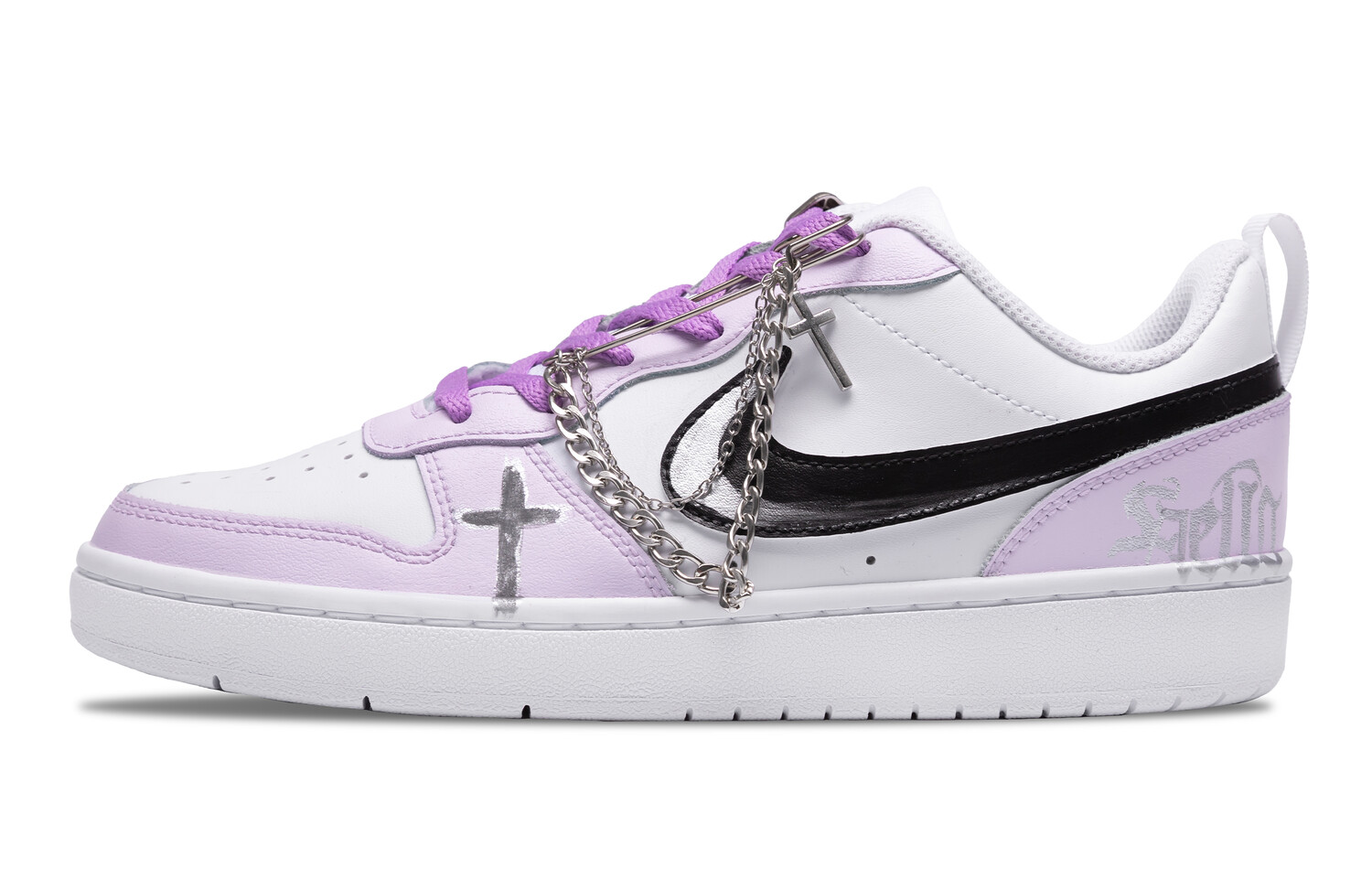 

Кроссовки Nike Court Borough Skateboarding Shoes Women's Low-top Purple/silver, светло-фиолетовый