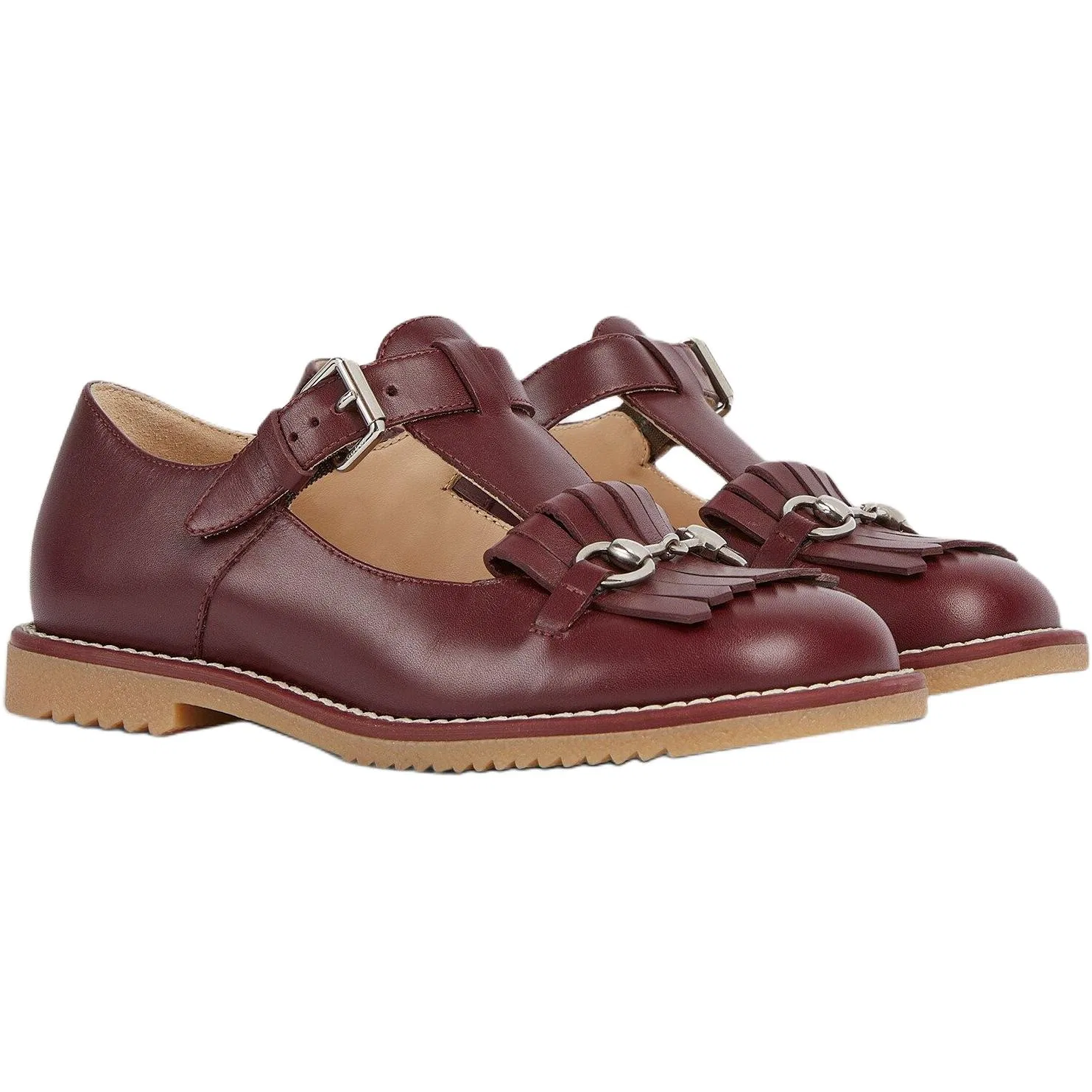 Детские кеды Gucci Burgundy из натуральной кожи — фото 4