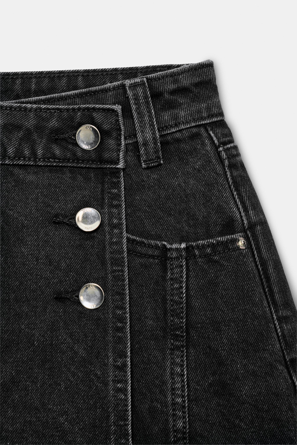 Юбка-шорты Zara Z1975 Wrap Denim, черный — фото 3