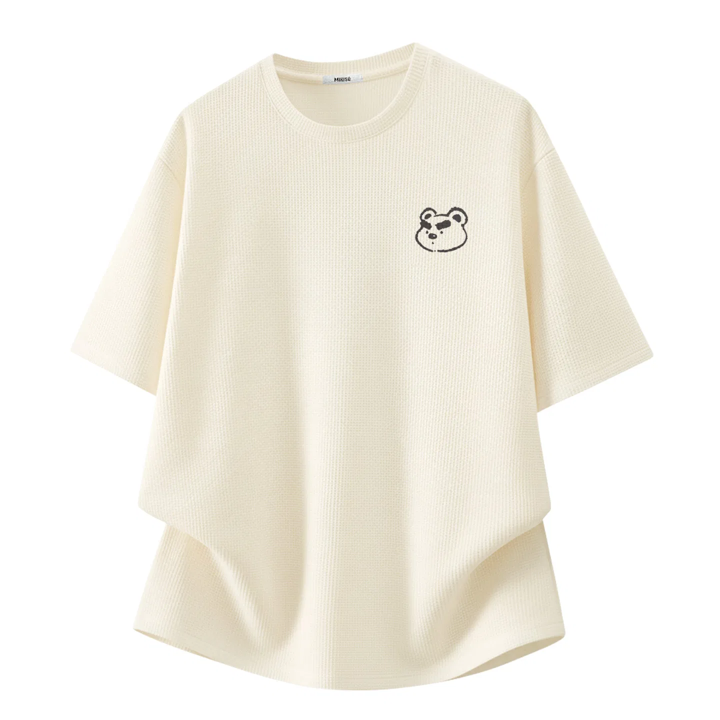Футболка детская с принтом Heavyweight Waffle Knit MINISO, Light Beige