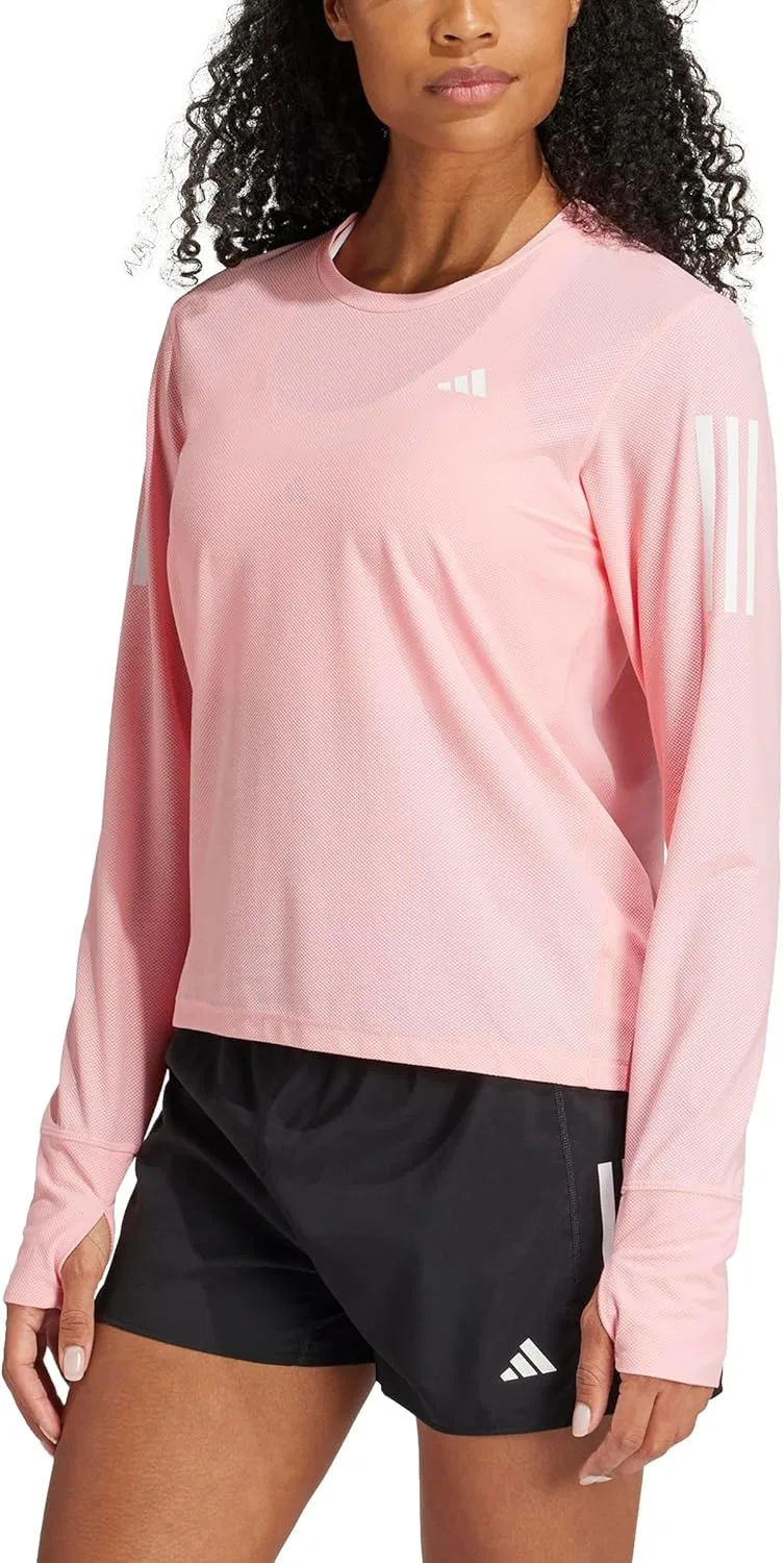 Женская футболка с длинным рукавом для бега Own the Run adidas, Semi Pink Spark — фото 3
