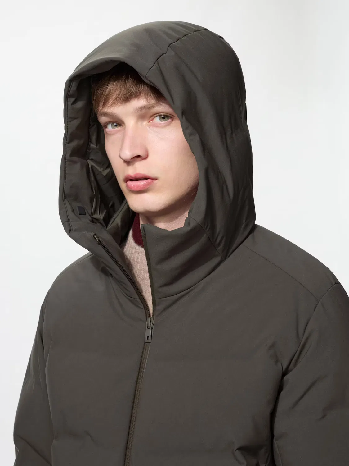 Пуховик Uniqlo, бесшовный, серый — фото 3