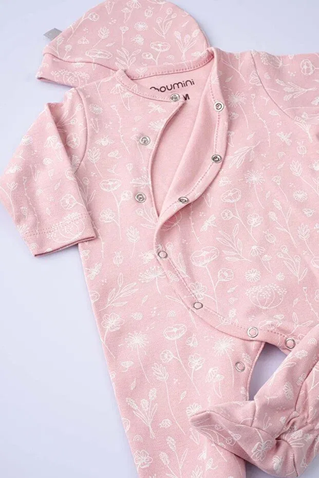 Детский комбинезон для новорожденных с геометрическим принтом Boumini, Pink — фото 3