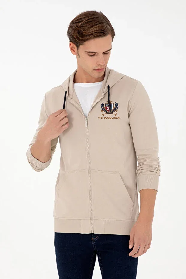 Мужской кардиган с капюшоном U.S. Polo Assn., Stone
