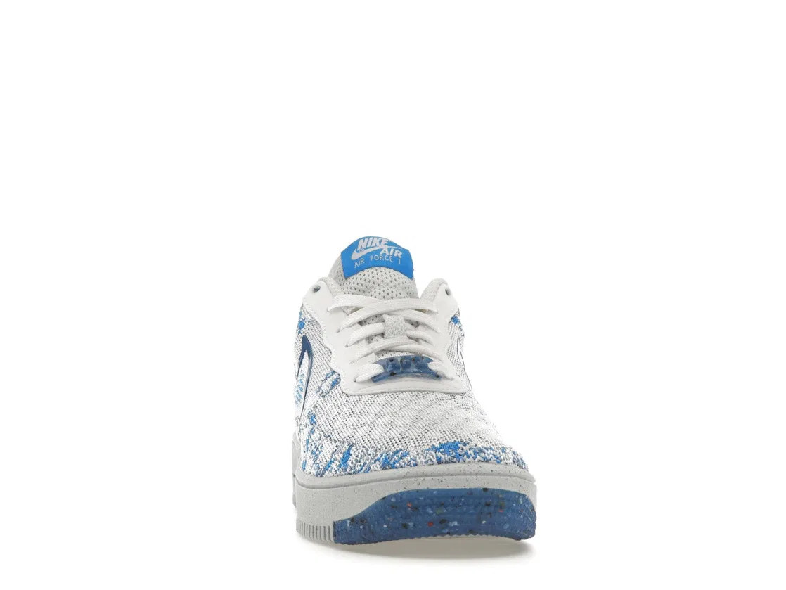 Детские кроссовки Lifestyle Nike Air Force 1 Low Crater Flyknit, White/Dark Marina Blue/Football Grey/Photo Blue — фото 2