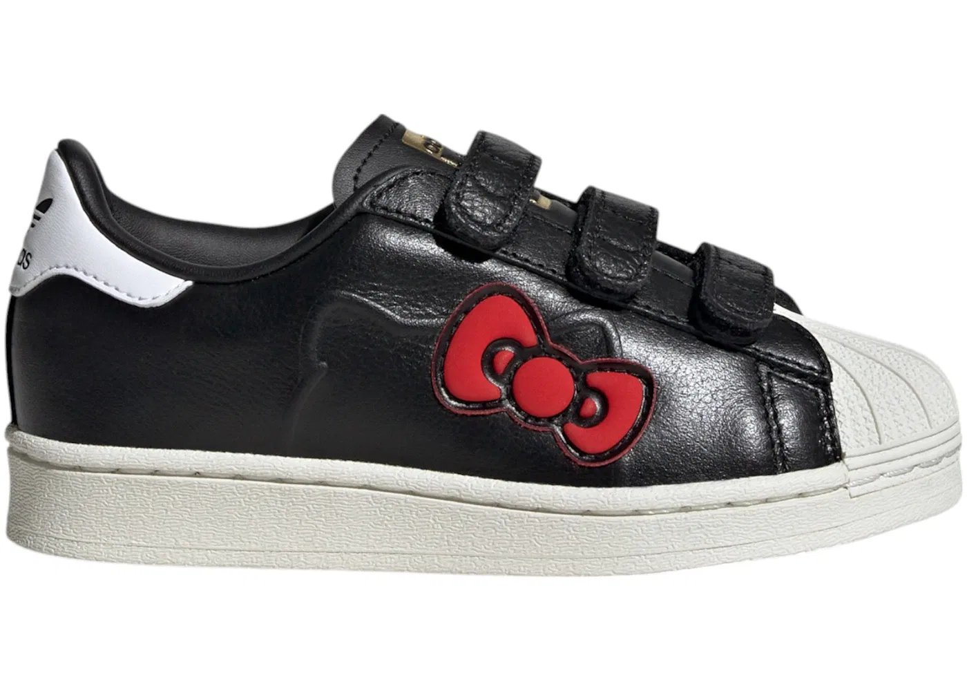 Детские кроссовки с закрытой шнуровкой Adidas Superstar Comfort Closure, Core Black Cloud White Red