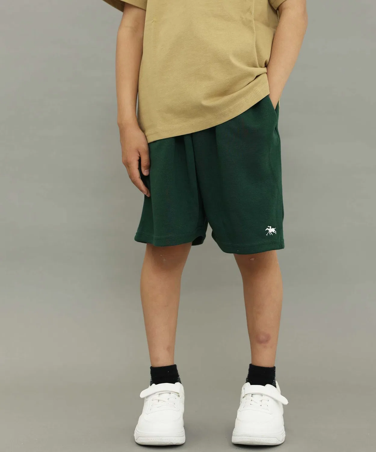 Детские шорты с вышивкой POLOCHAMPS, Dark Green