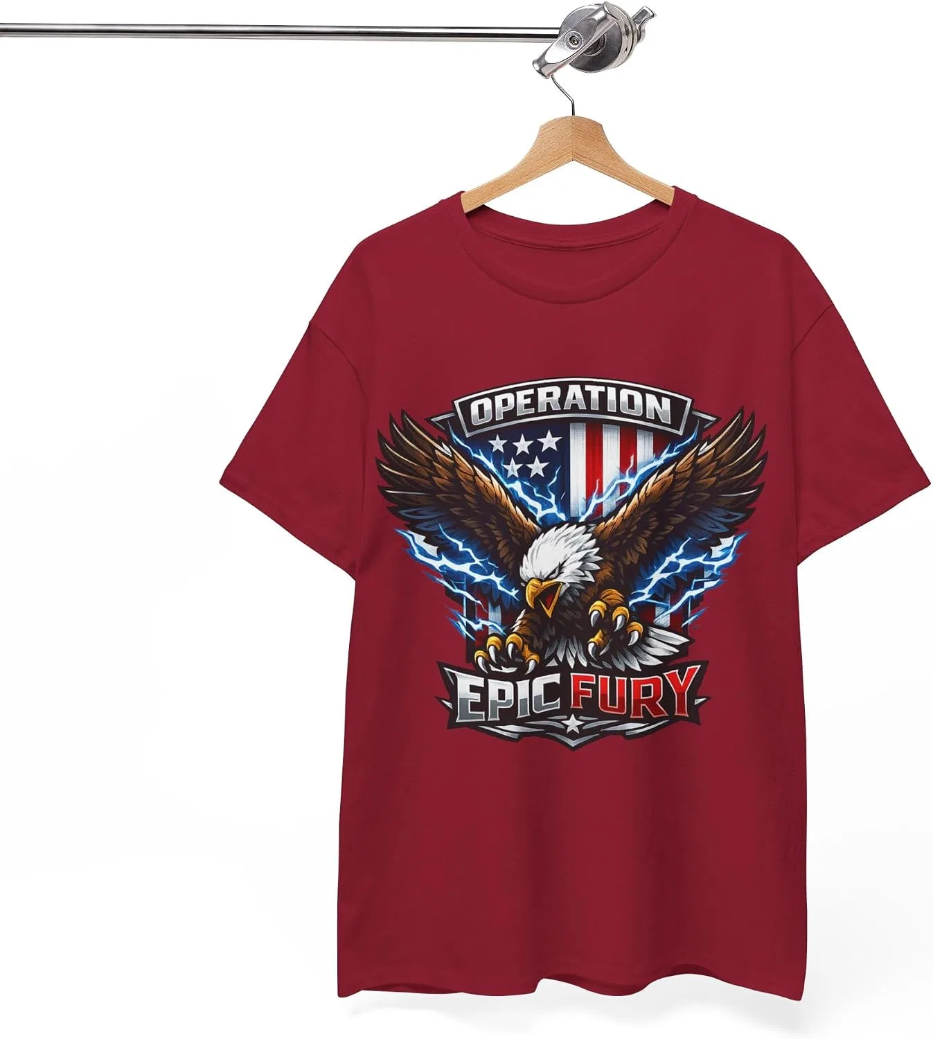 Мужская футболка с орлом Patriotic Graphic T-Shirt, Cardinal Red — фото 3