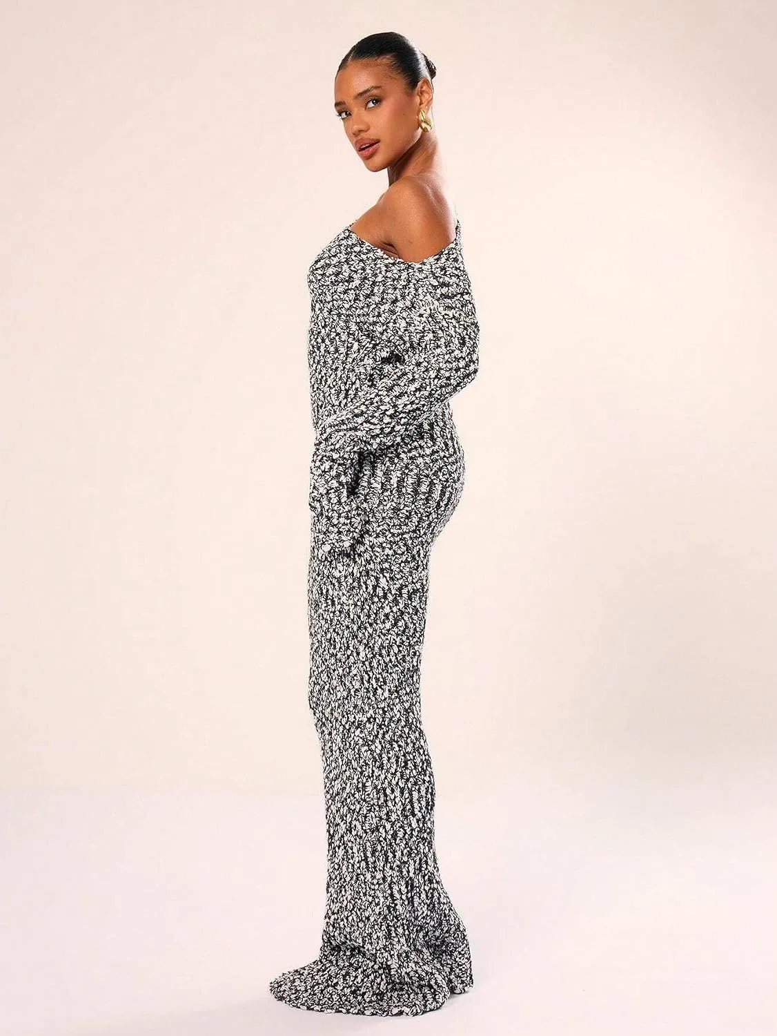 Женское платье-свитер макси с принтом Knitwear, Multicolor — фото 4