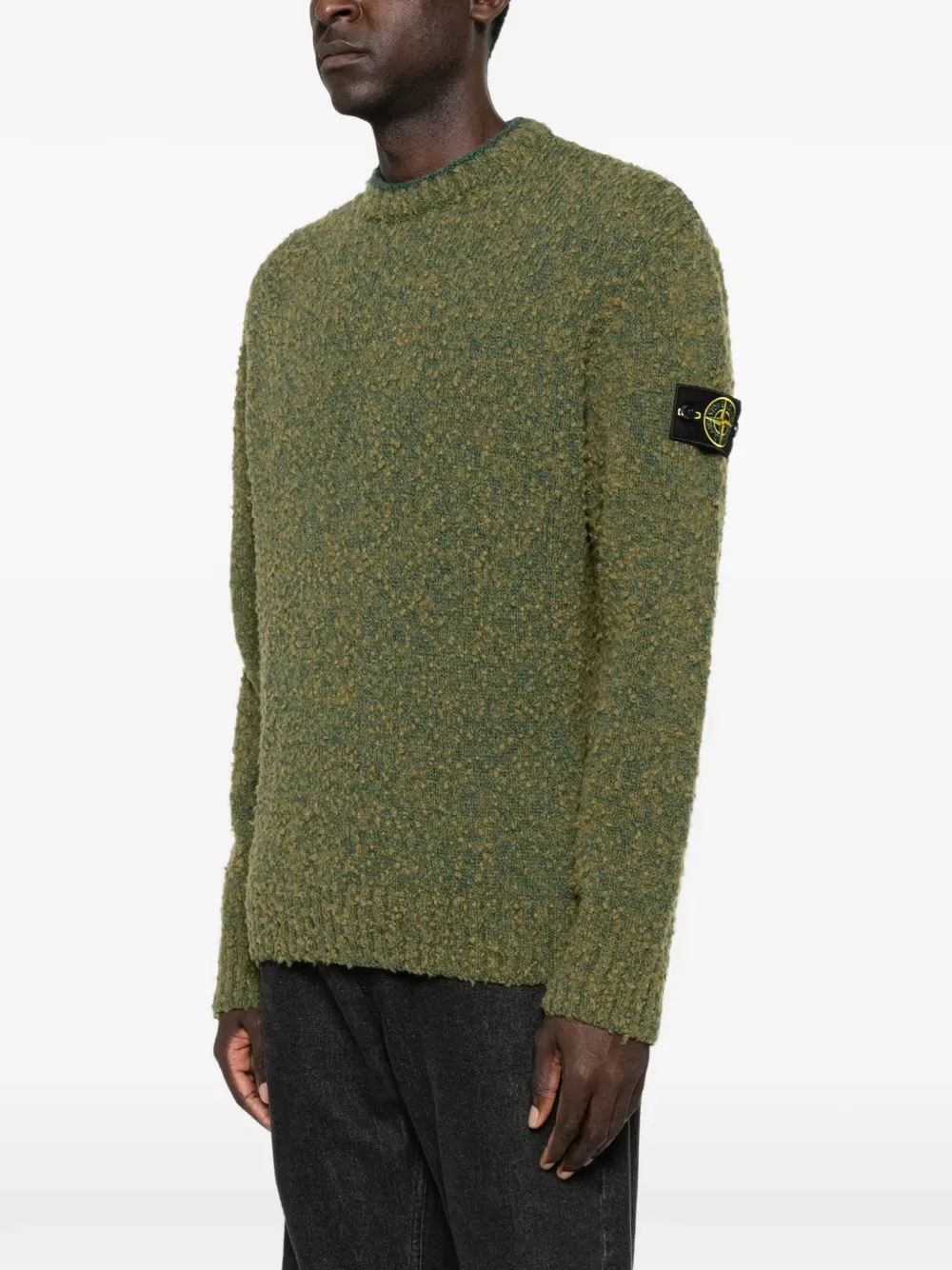 Свитер вязаный Stone Island, зеленый — фото 3
