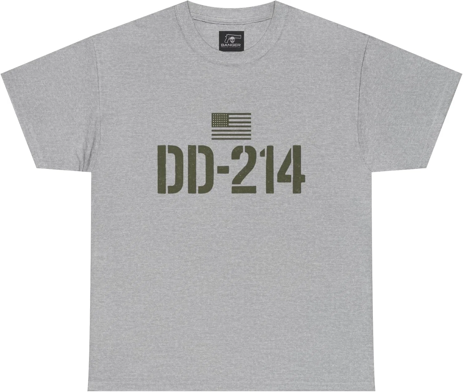 Женская футболка с принтом DD-214, серый меланж