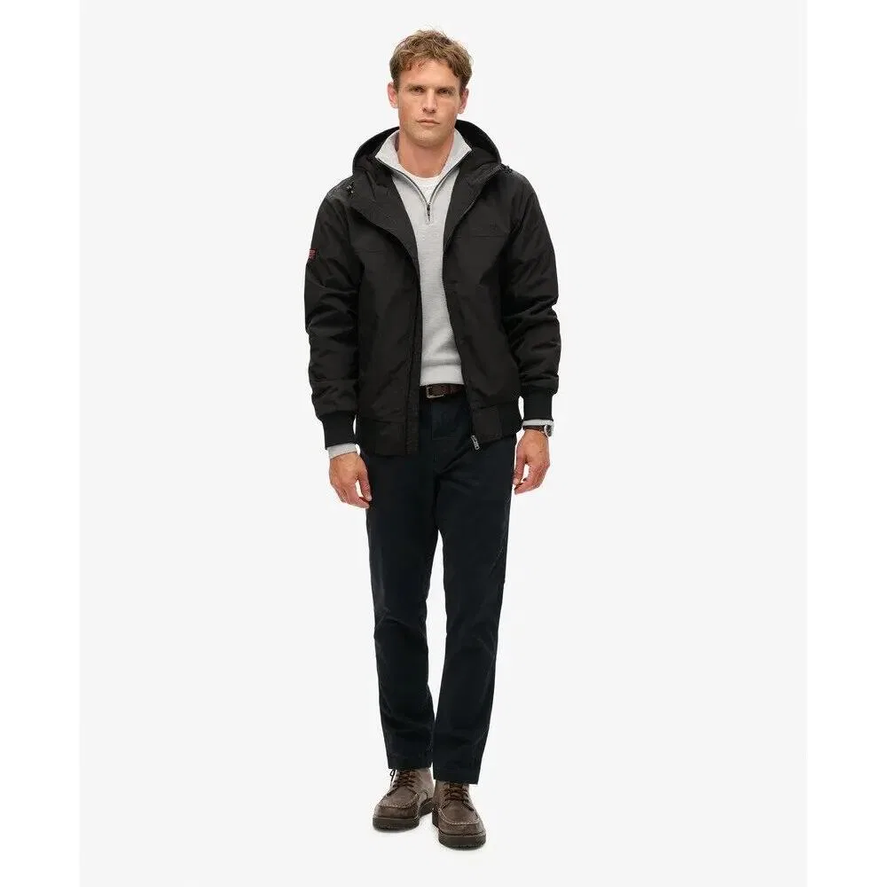 Мужская куртка-бомбер с капюшоном из нейлона Superdry Surplus, Schwarz — фото 2