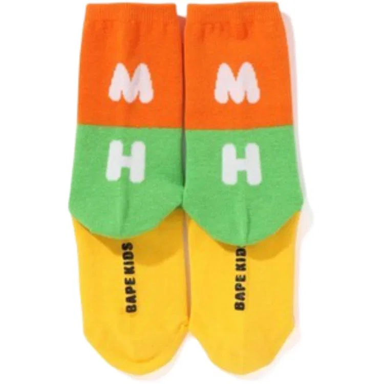 Детские носки с принтом 1 Pack A BATHING APE, Orange — фото 4