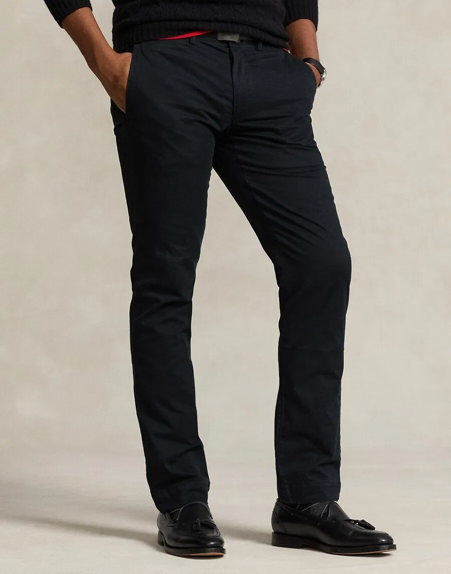 Брюки Polo Ralph Lauren Slim fit 'BEDFORD' черного цвета — фото 2