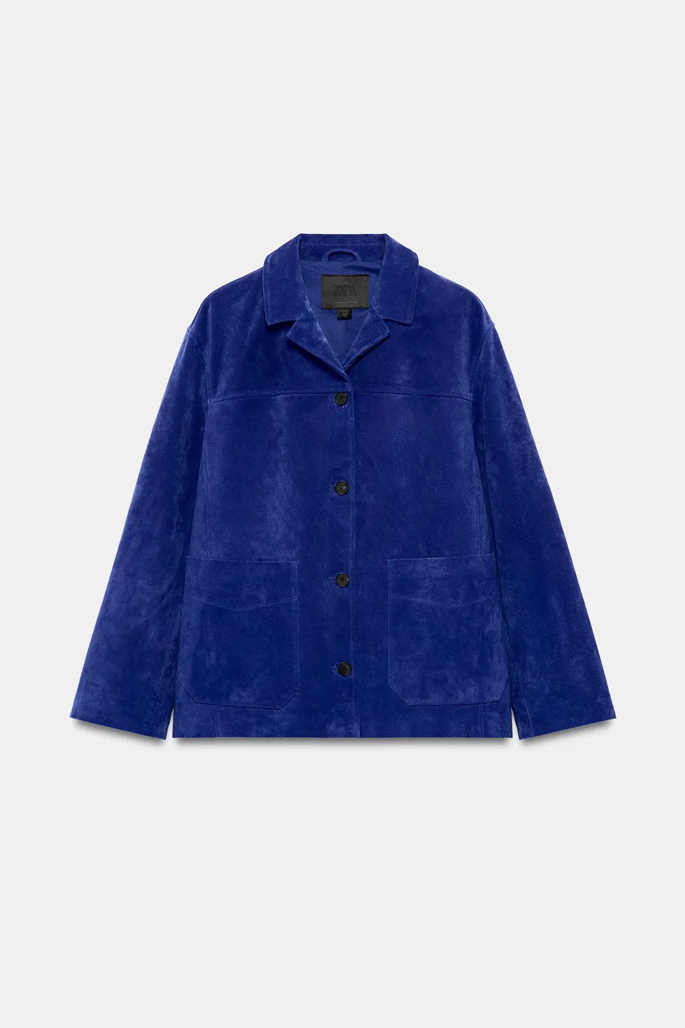 Женская кожаная куртка ZW Collection Zara, синий — фото 2