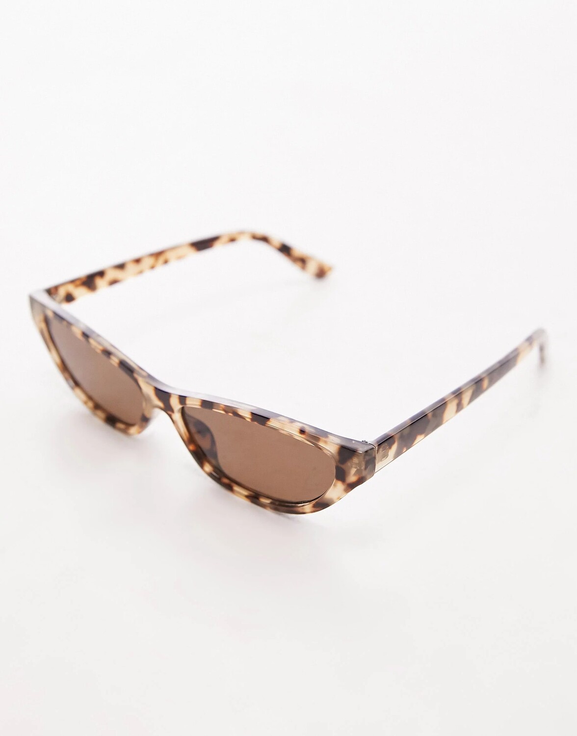 

Солнцезащитные очки Topshop Fern Skinny Angled Cat Eye, коричневый
