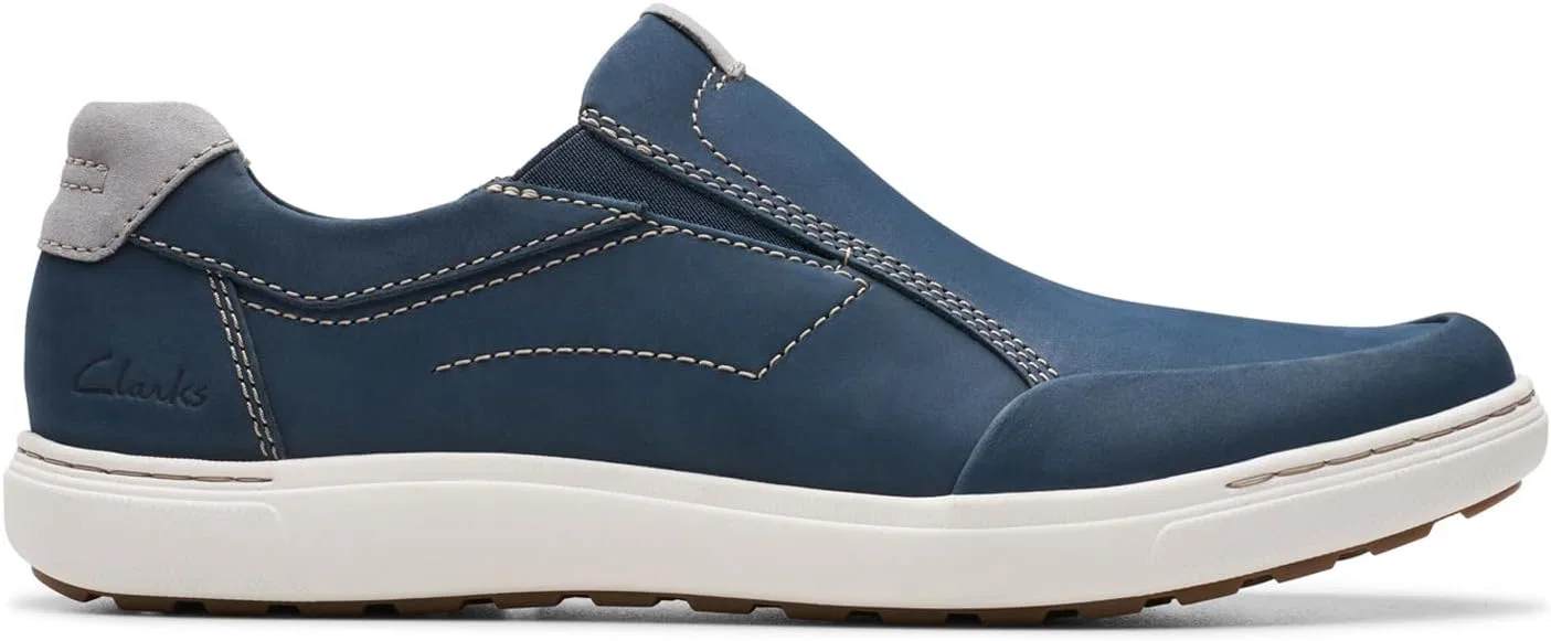 Лоферы мужские Clarks, синяя замша — фото 2