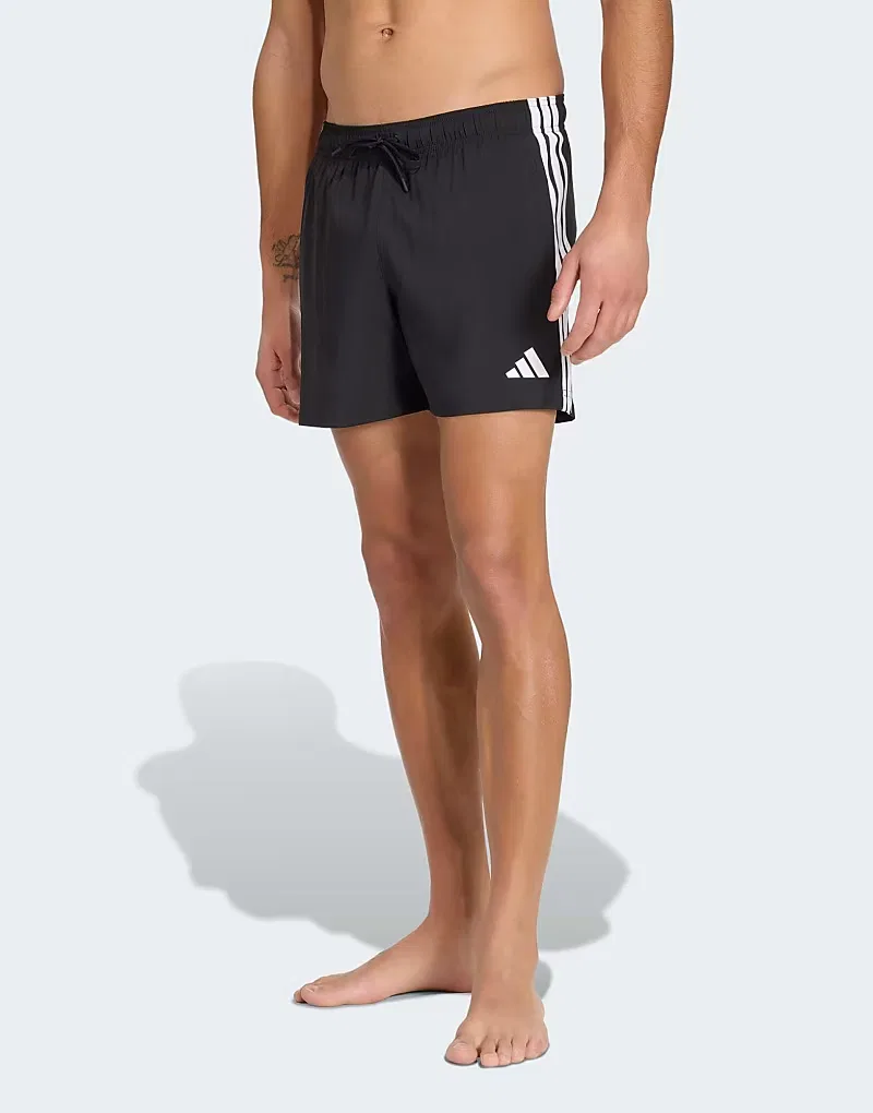 Плавки Adidas Performance с тремя полосками, черно-белые