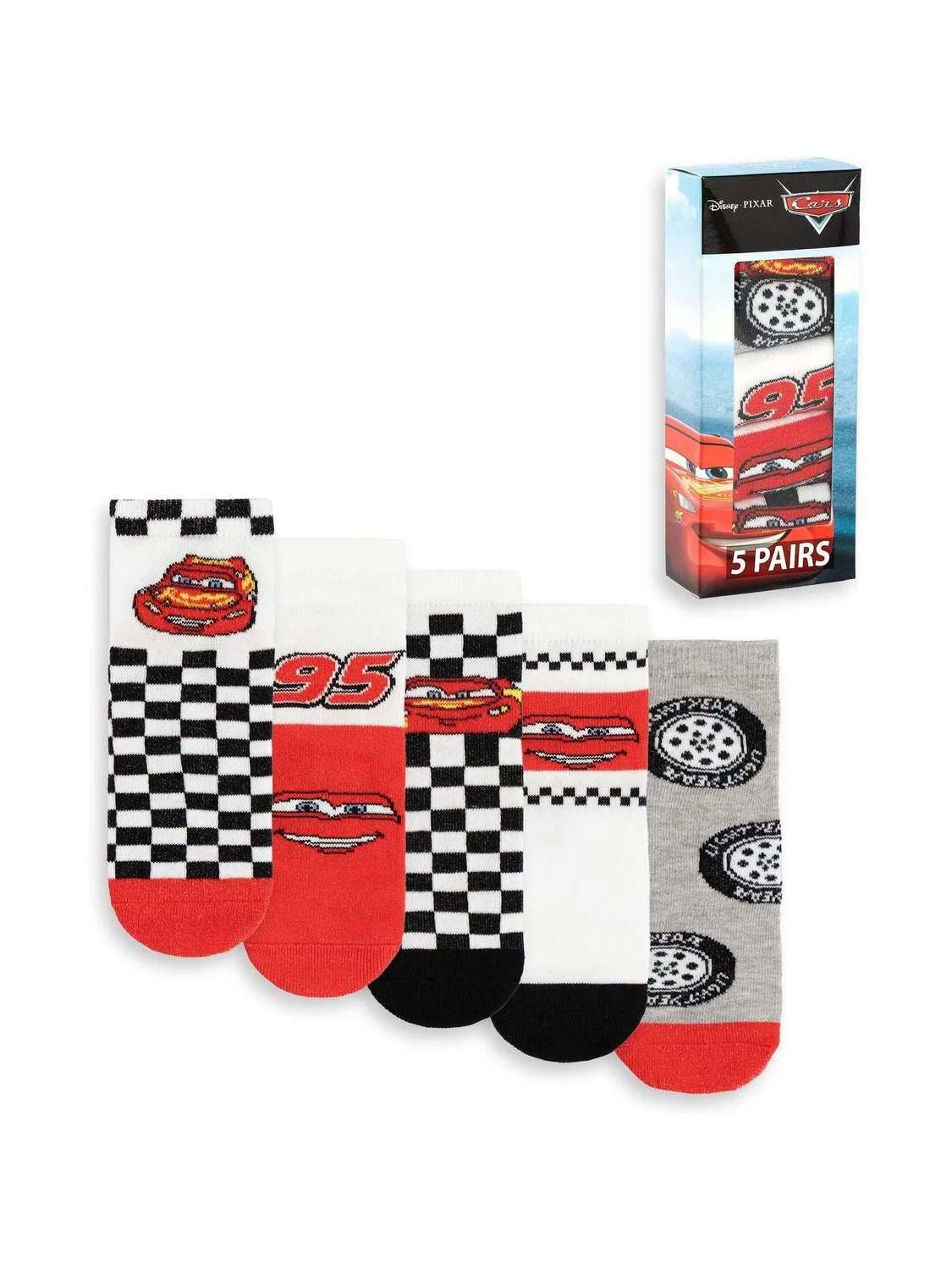 Носки детские, набор 5 пар, Hot Wheels Vanilla Underground, белые