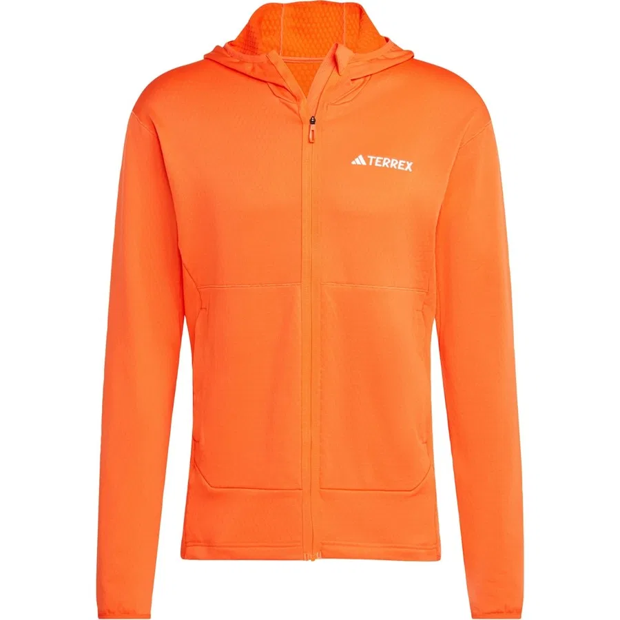 Худи из флиса с капюшоном TERREX XPERIOR LIGHT FLEECE HOODED JACKET adidas, Оранжевый